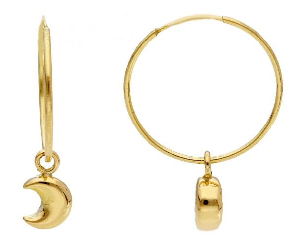 Imagen de Pendientes Luna oro amarillo 18k