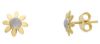 Imagen de Pendientes Margarita oro bicolor macizo 18k
