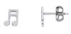 Picture of 18k white gold wire Musical Note Earrings