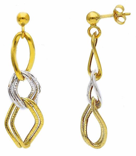 Imagen de Pendientes ultraligeros oro bicolor 18k
