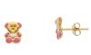 Imagen de Pendientes Oso oro amarillo 18k y esmalte
