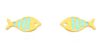 Picture of Enamel small Fish Earrings | 18k yellow gold