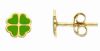Imagen de Pendientes Trébol 4 hojas oro amarillo 18k esmalte