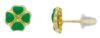 Picture of Enamel four-leaf Clover Earrings | 18k yellow gold