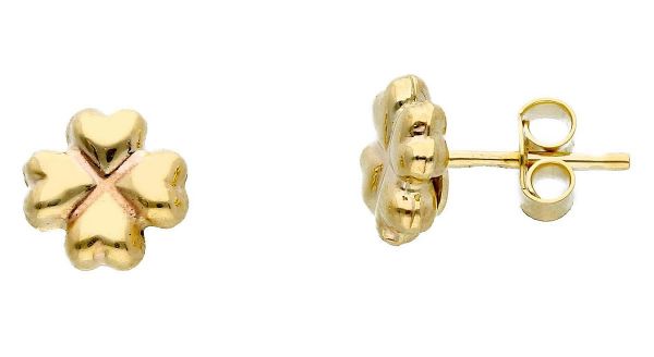 Picture of 9k yellow gold four-leaf Clover Earrings