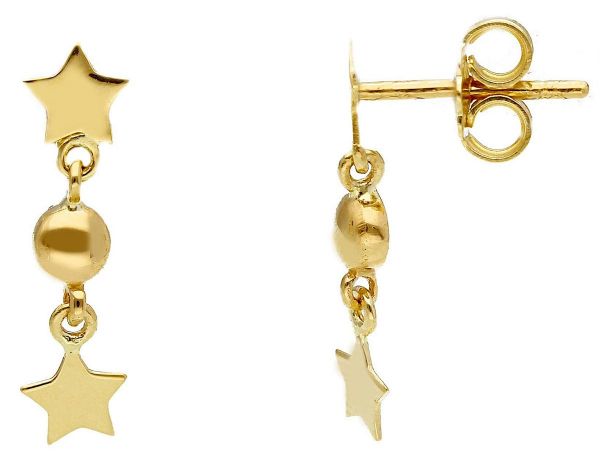 Picture of 18k yellow gold Star Earrings | Made in Italy