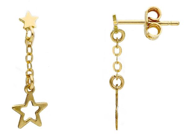 Picture of 18k yellow gold Star pendant Earrings