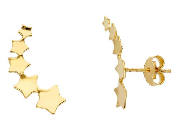 Picture of Solid 18k yellow gold Stars Earrings