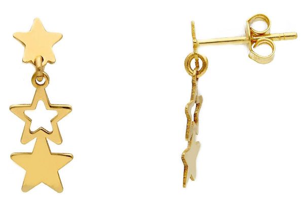 Immagine di Orecchini Stelle pendenti oro giallo 18k