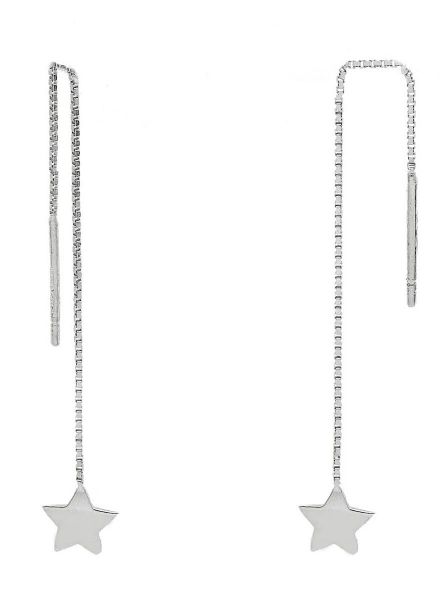 Picture of 18k white gold small Stars Earrings