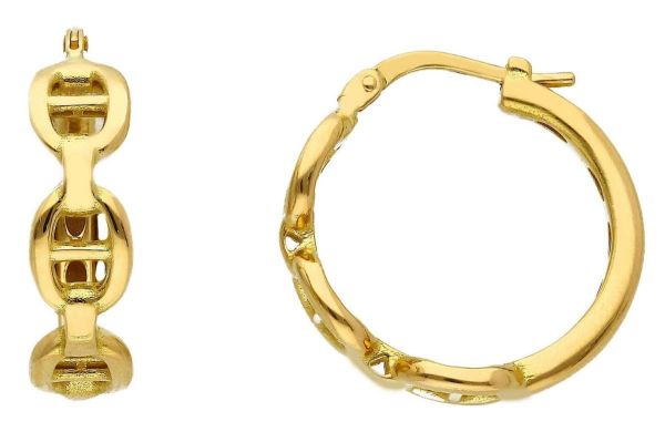 Picture of 18k yellow gold Anchor-link hoop Earrings