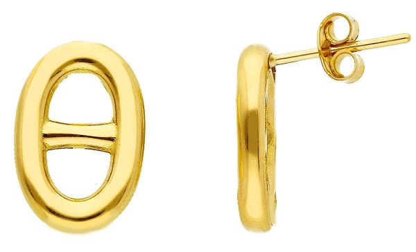 Immagine di Orecchini a lobo maglia Traversino oro giallo 18k