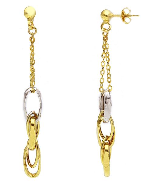 Immagine di Orecchini maglia fantasia oro giallo / bianco 9k