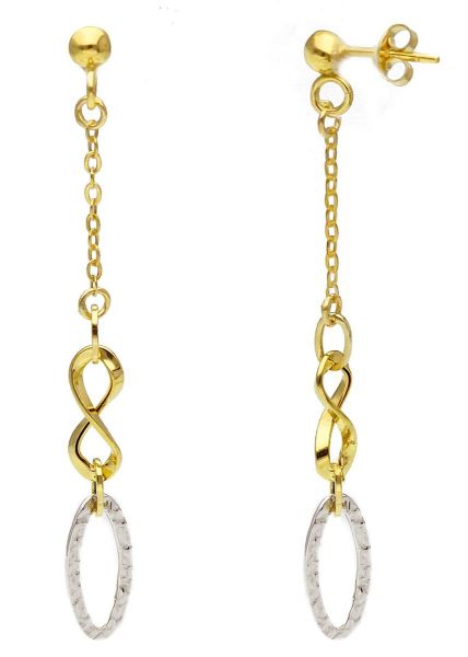 Picture of 9k bicolor gold Italian fancy Earrings