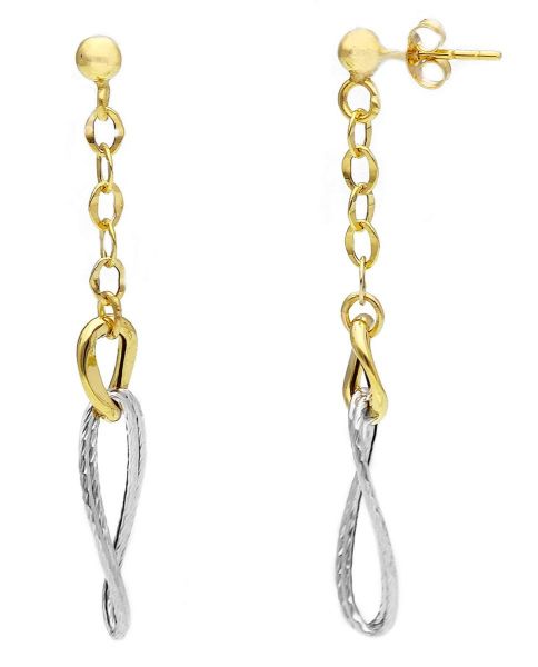 Picture of 9k bicolor gold Italian fancy Earrings