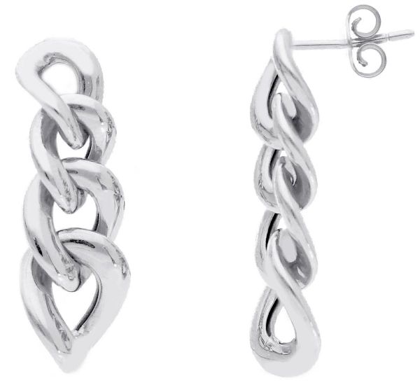 Imagen de Pendientes Barbada oro blanco 18k