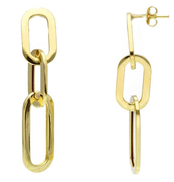 Imagen de Pendientes Paper Clip oro amarillo 18k