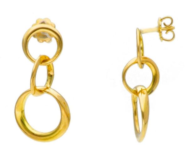 Immagine di Orecchini pendenti maglia fantasia oro giallo 18k