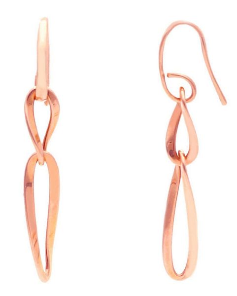 Immagine di Orecchini pendenti maglia fantasia oro rosa 18k