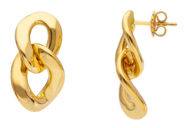 Picture of 18k yellow gold Curb dangle Earrings