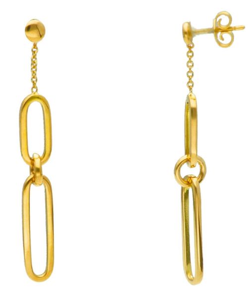 Imagen de Pendientes malla Paperclip oro amarillo 18k