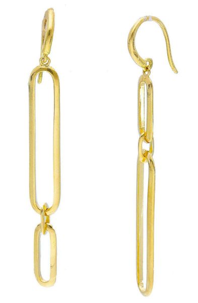 Imagen de Pendientes malla Paperclip oro amarillo 18k