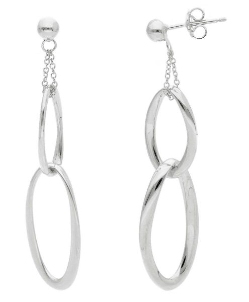 Imagen de Pendientes colgantes Jaseron oro blanco 18k