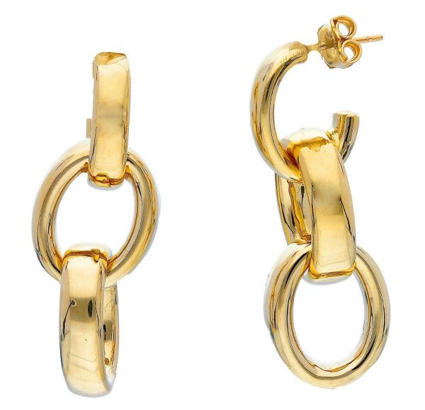 Immagine di Orecchini pendenti maglia Rolò oro giallo 18k