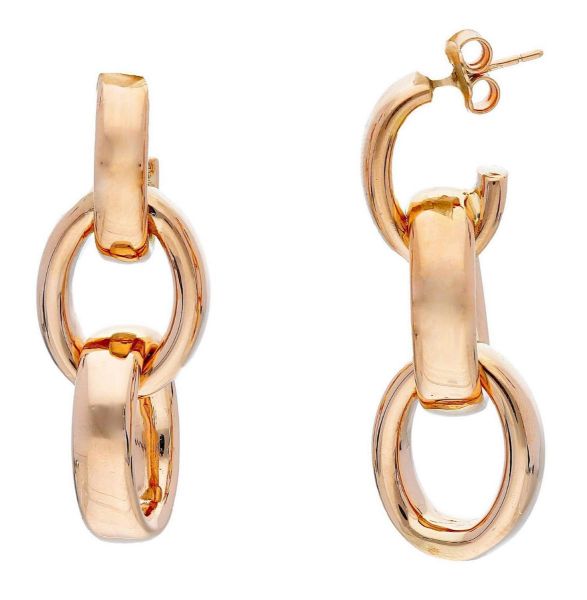 Imagen de Pendientes colgantes Belcher oro rosa 18k