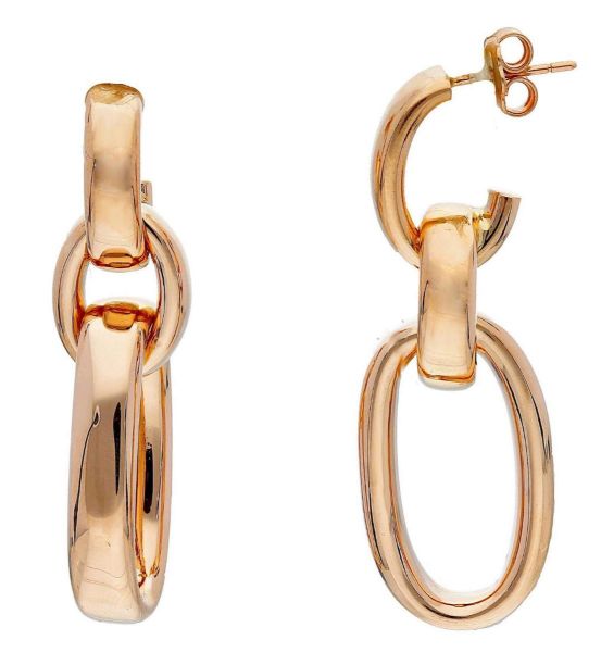 Imagen de Pendientes colgantes Rolò oro rosa 18k