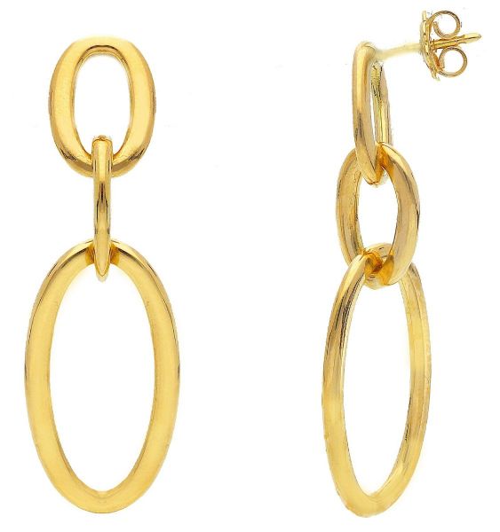 Imagen de Pendientes colgantes Rolò oval oro amarillo 18k