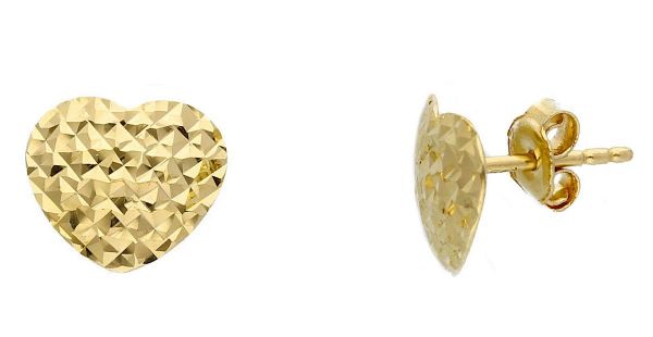 Picture of 18k yellow gold diamond Heart lobe Earring
