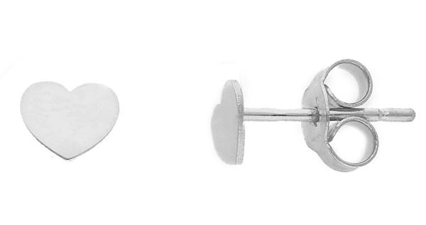 Picture of 18k white gold small Heart lobe Earring