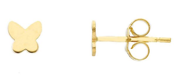 Imagen de Pendiente lóbulo Mariposa pequeña oro amarillo 18k