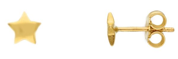 Imagen de Pendiente lóbulo Estrella oro amarillo macizo 18k