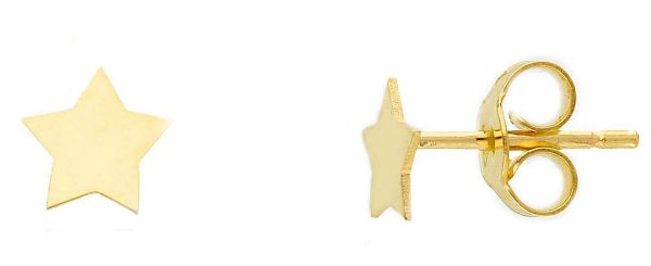 Picture of 18k yellow gold tiny Star lobe Earring