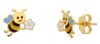 Imagen de Pendiente Abeja oro amarillo 18k y esmalte