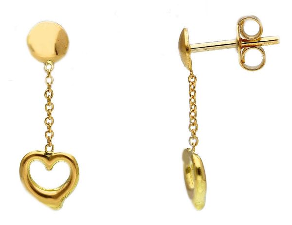 Immagine di Orecchino Cuore a filo oro giallo 18k