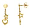 Picture of 18k yellow gold wire Heart & Star Earring