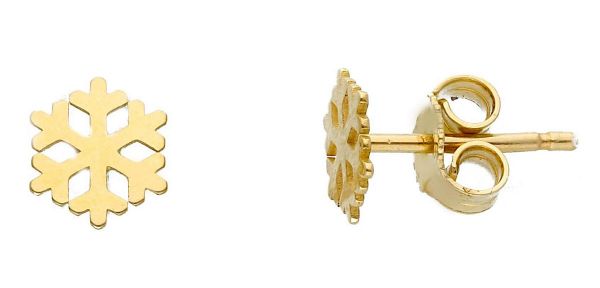 Picture of 18k yellow gold Snowflake Earring