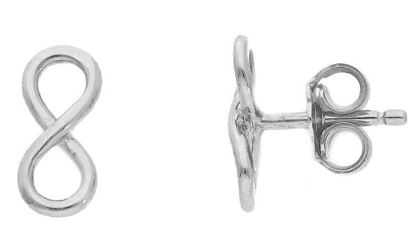 Imagen de Pendiente símbolo Infinito de hilo oro blanco 18k