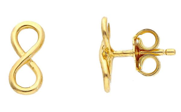 Imagen de Pendiente símbolo Infinito de hilo oro amarillo 18k