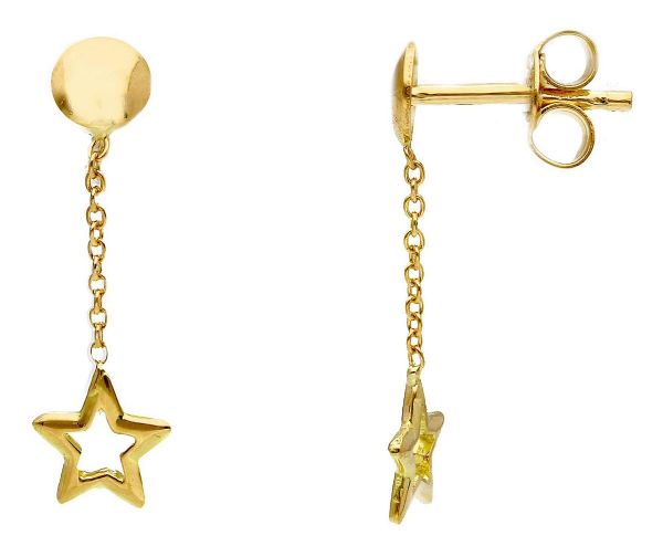 Immagine di Orecchino Stella a filo oro giallo 18k