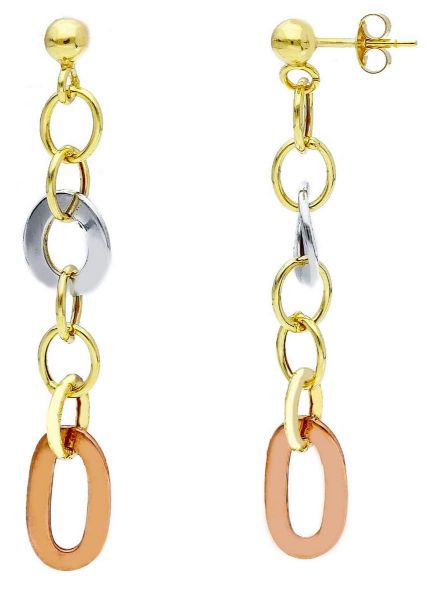Picture of 9k tricolor gold Italian fancy Earring