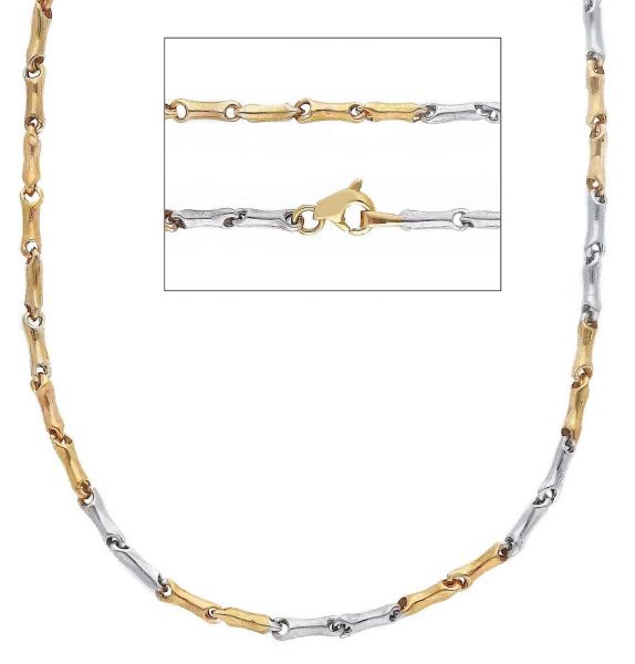 Imagen de Cadena de barras para hombre oro amarillo / blanco 9k | 60 cm 