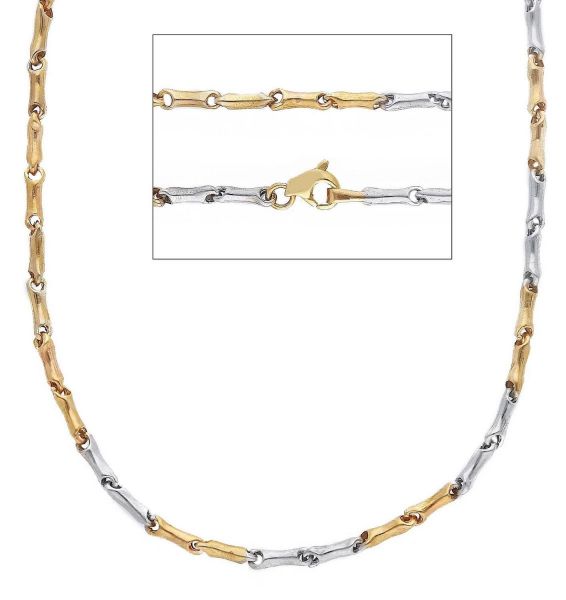 Immagine di Catena uomo donna a tubetto oro giallo / bianco 9k | 50 cm