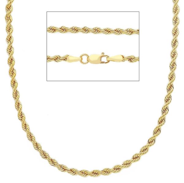 Immagine di Catena Corda Funetta uomo oro giallo 9k | 45 cm