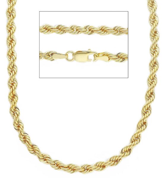 Picture of 9k yellow gold men's Rope link Chain | 60 cm