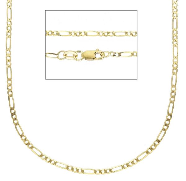 Immagine di Catena Figaro 3+1 oro massiccio giallo 9k | 45 cm 