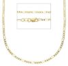 Immagine di Catena Figaro 3+1 uomo oro massiccio giallo 9k | 60 cm